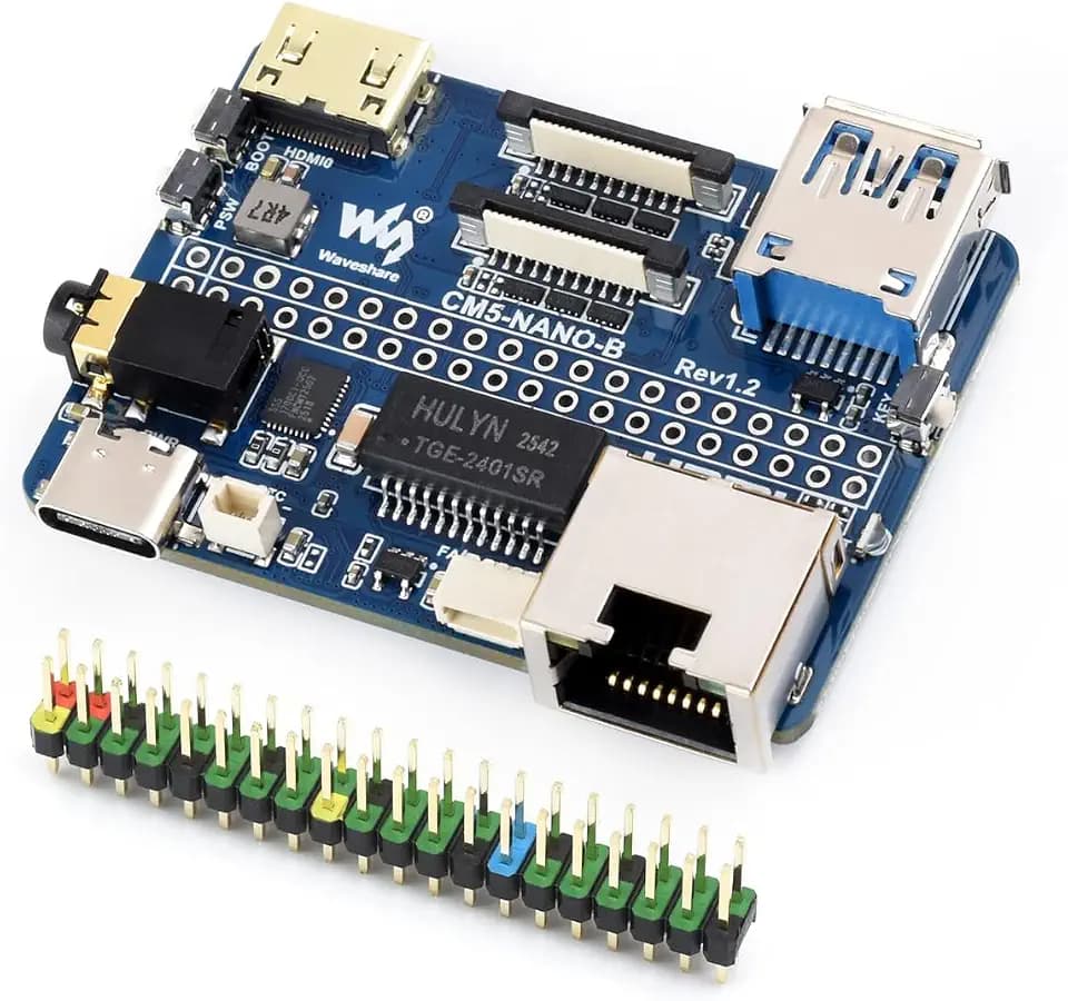 Waveshare Nano Base Board (B), Compatible with Raspberry Pi Compute Module 5, Same Size As The CM5, Base Board for Compute Module 5 Lite/eMMC