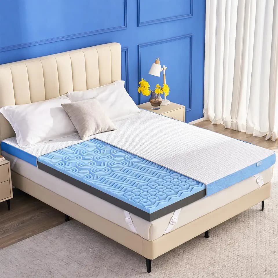 Extra Firm Mattress Topper King Size, 2026 Upgraded 3 Inch 7-Zone Egg Crate Cooling Gel Memory Foam Bed Topper for Pressure Relief and Back Pain, Mattress Pad, Washable Cover