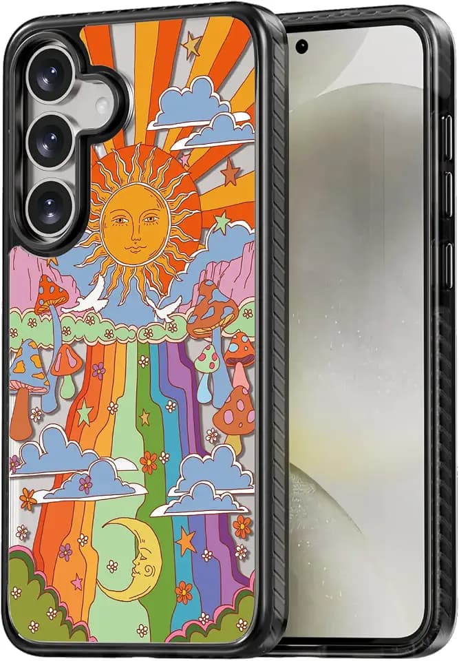 Rosarnnah for Samsung Galaxy S25 Case Aesthetic Black, Mushroom