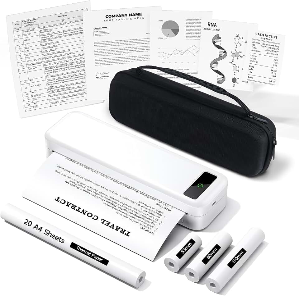 Wireless Inkless Portable Thermal Printer