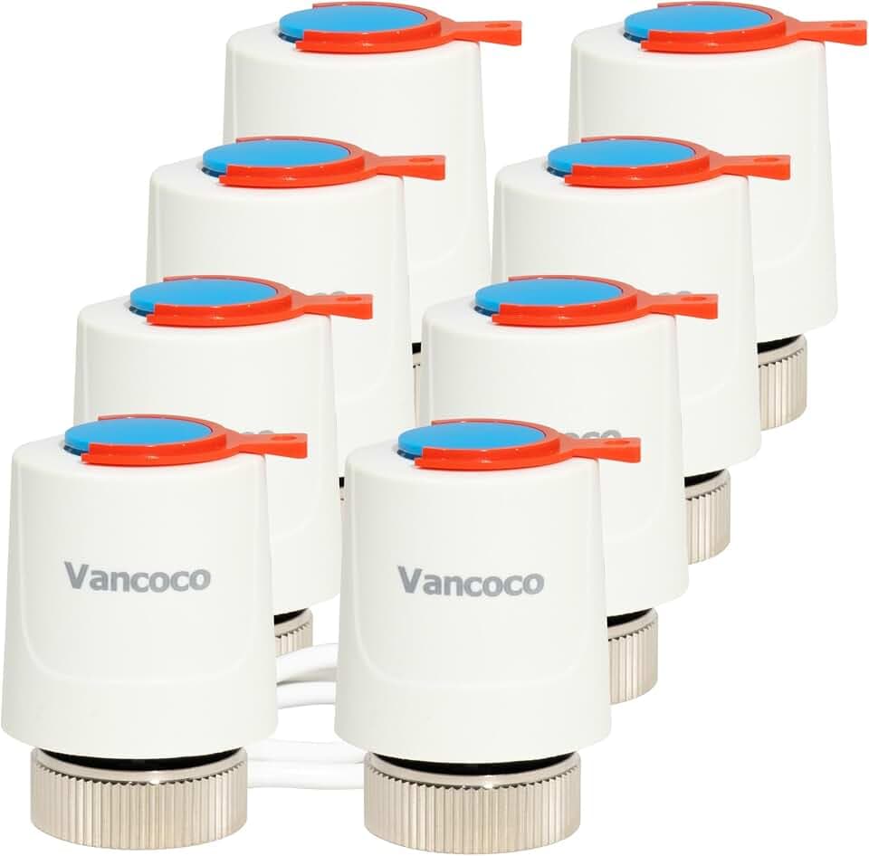 VANCOCO 8er Set Stellantrieb Fussbodenheizung 230V M30x1,5 NC