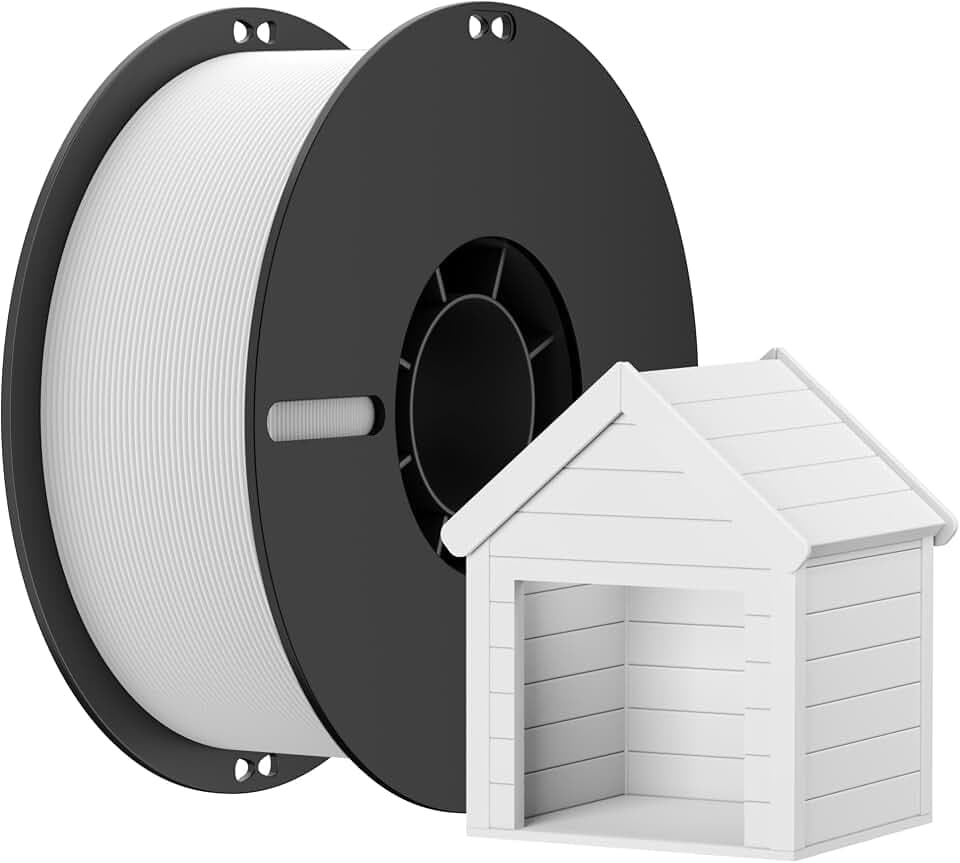 Matte PLA 3D Drucker Filament 1.75mm, Matte Oberfläche & Glattes Druckfilament 1kg Spule (2.2 lbs), Genauigkeit +/- 0.02 mm, Kompatibel mit den meisten 3D Druckern (Weiß)