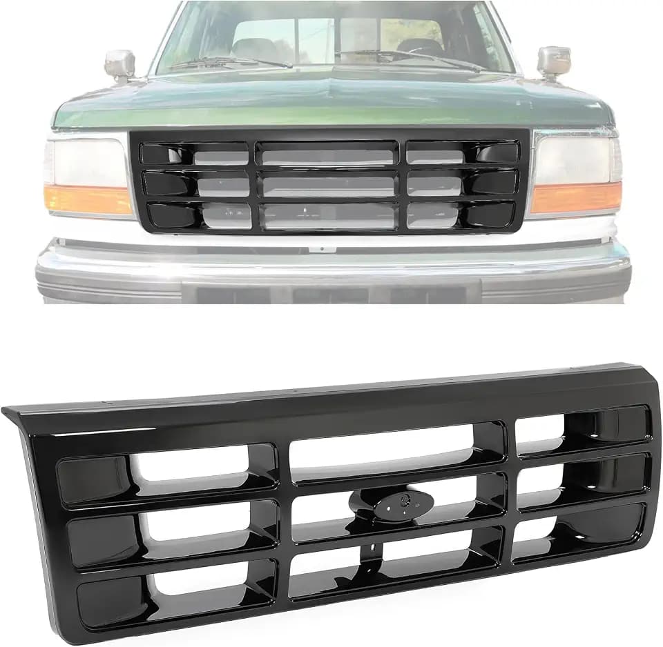 HECASA Grille Compatible with 1992-1997 Bronco F-150 F-250 HD F-350