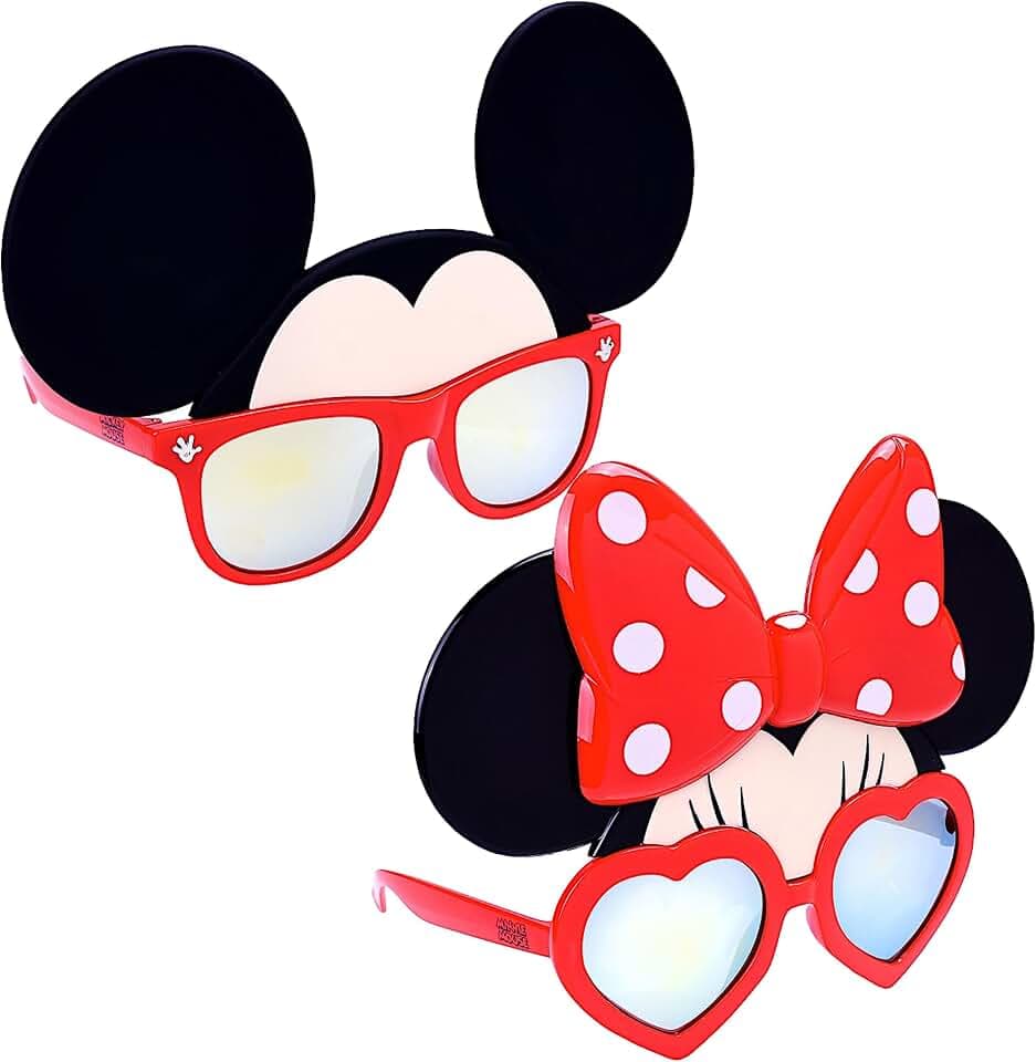 Sun-Staches Mickey & Minnie Sunglasses 2-Pack, Disney Costume Accessory