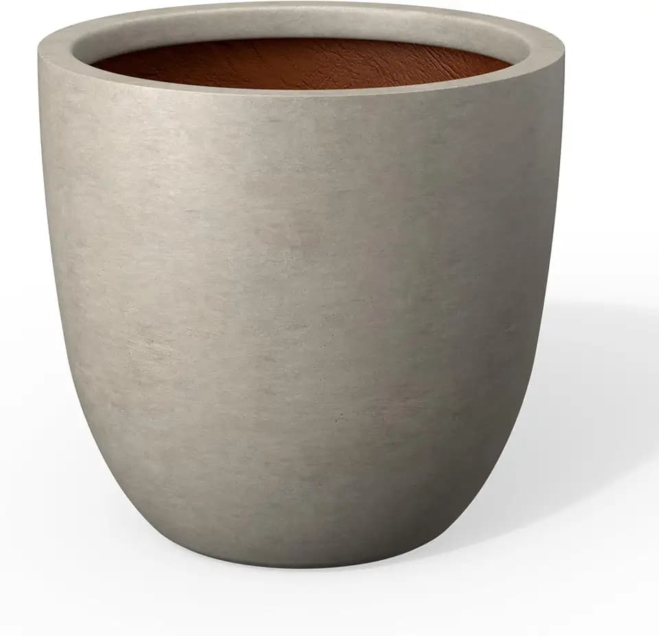 Kante Modern Home Minimalist 10" Dia Weathered Concrete Bowl Planter