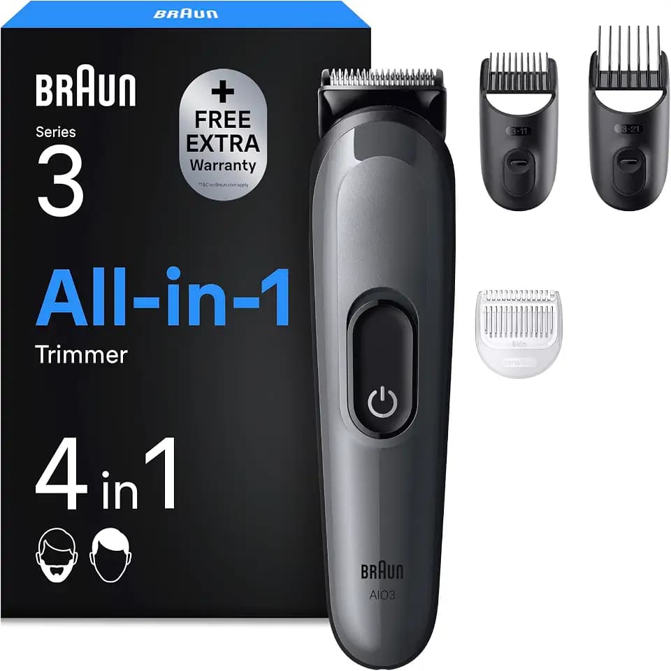 Braun Multigroom All-in-One Series 3, 4-in-1 Trimmer, AIO3500, Grau
