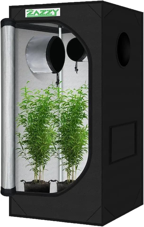 2x2 Grow Tent 24"x24"x48" 600D Mylar Hydroponic Indoor Plant Grow Tent