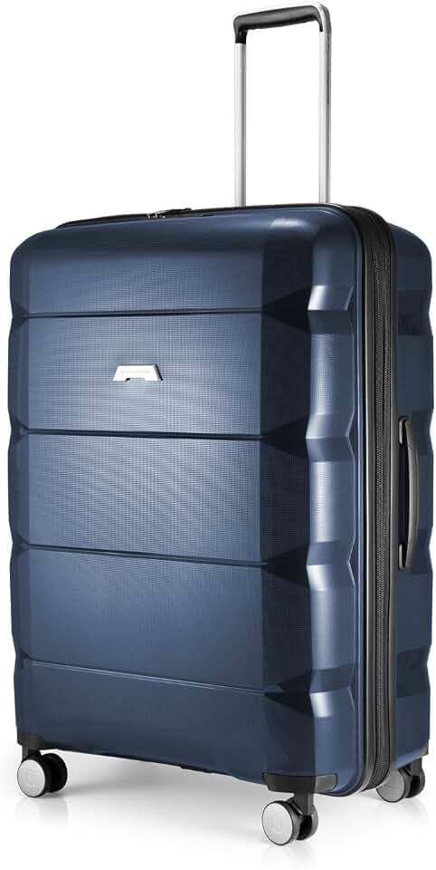 Hauptstadtkoffer - Britz - Hartschalen-Koffer Koffer Trolley Rollkoffer Reisekoffer Erweiterbar, 4 Rollen, TSA, 75 cm, 115 Liter, Dunkelblau