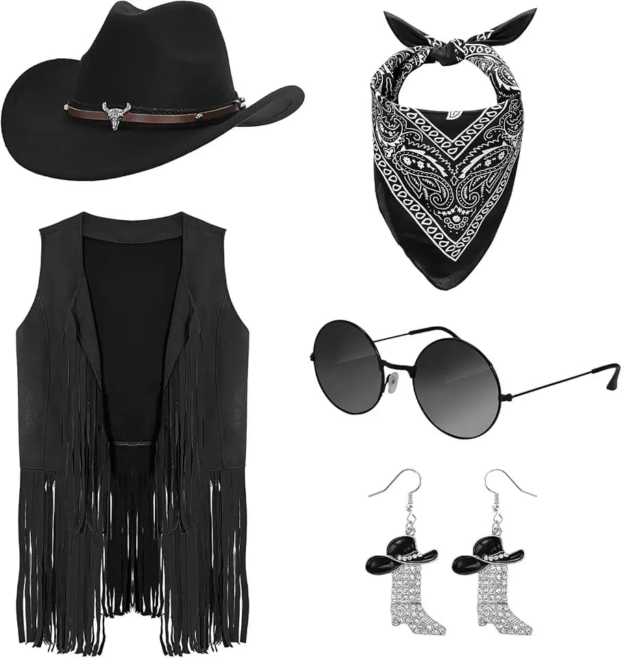 Western-Cowgirl-Outfits für Damen, Cowboy-Kostüm, 5 Stück