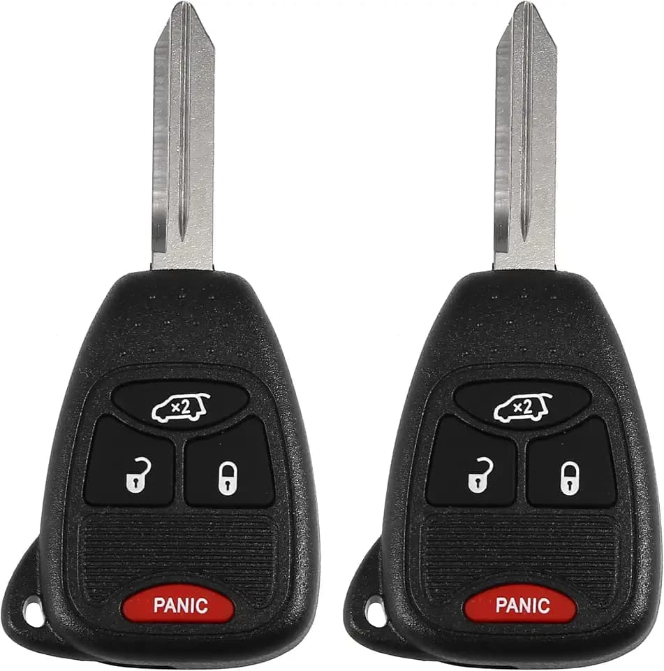 X AUTOHAUX 2pcs OHT692427AA 315MHz Replacement Keyless Entry Remote Car Key Fob for Dodge Avenger 2008-2013 for Jeep Liberty 2008-2012 for Chrysler PT Cruiser 2006-2010 4 Button with Door Key