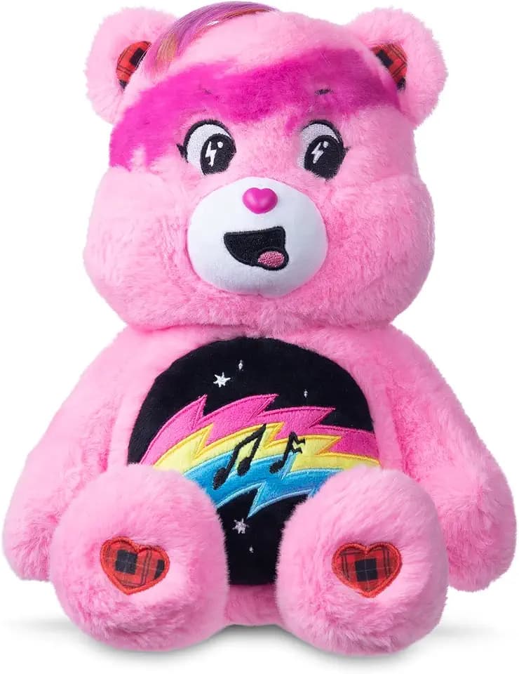 Care Bears - 14" Rock Theme - Medium Size Plush - Cheer Bear - Amazon Exclusive