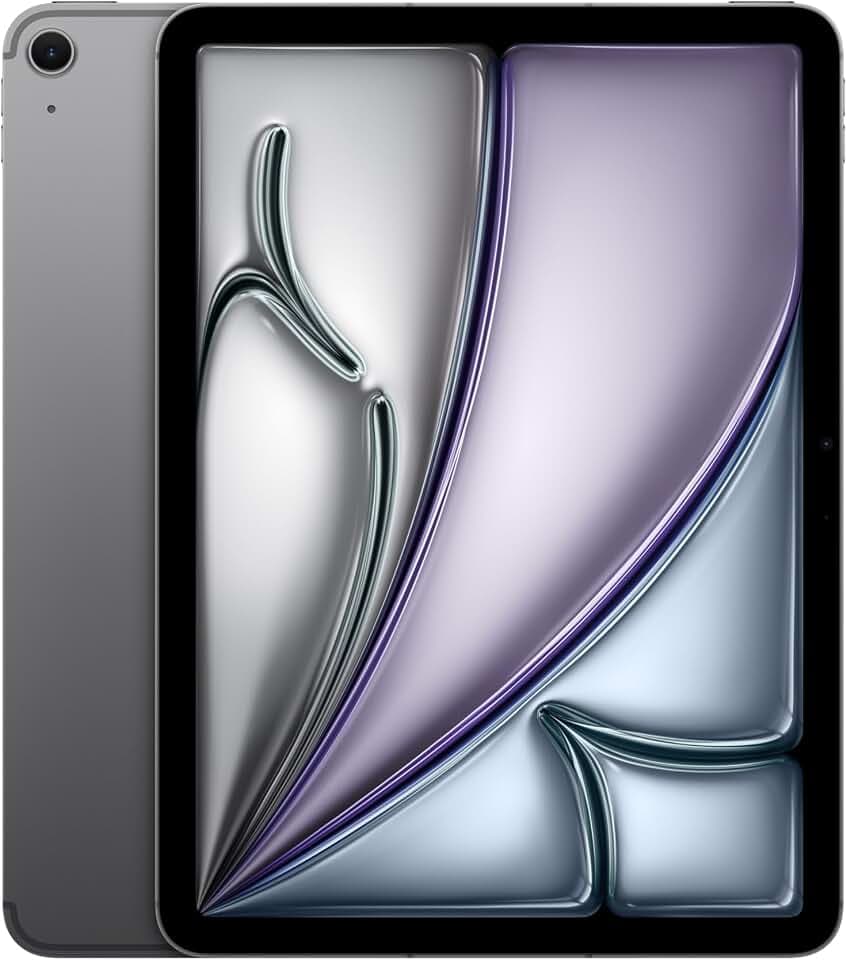 Apple 11" iPad Air (M4): Liquid Retina Display, 256 GB, 12 MP Front‑/Rückkamera, WLAN 7 mit Apple N1 + 5G Mobilfunk, Touch ID, Batterie für den ganzen Tag – Space Grau
