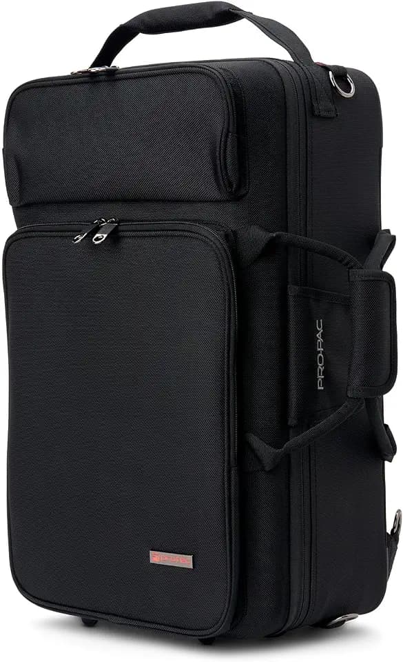 Protec Triple Trumpet Travel Ready PRO PAC Case with Tuckaway Backpack Straps, Black, Model PB327
