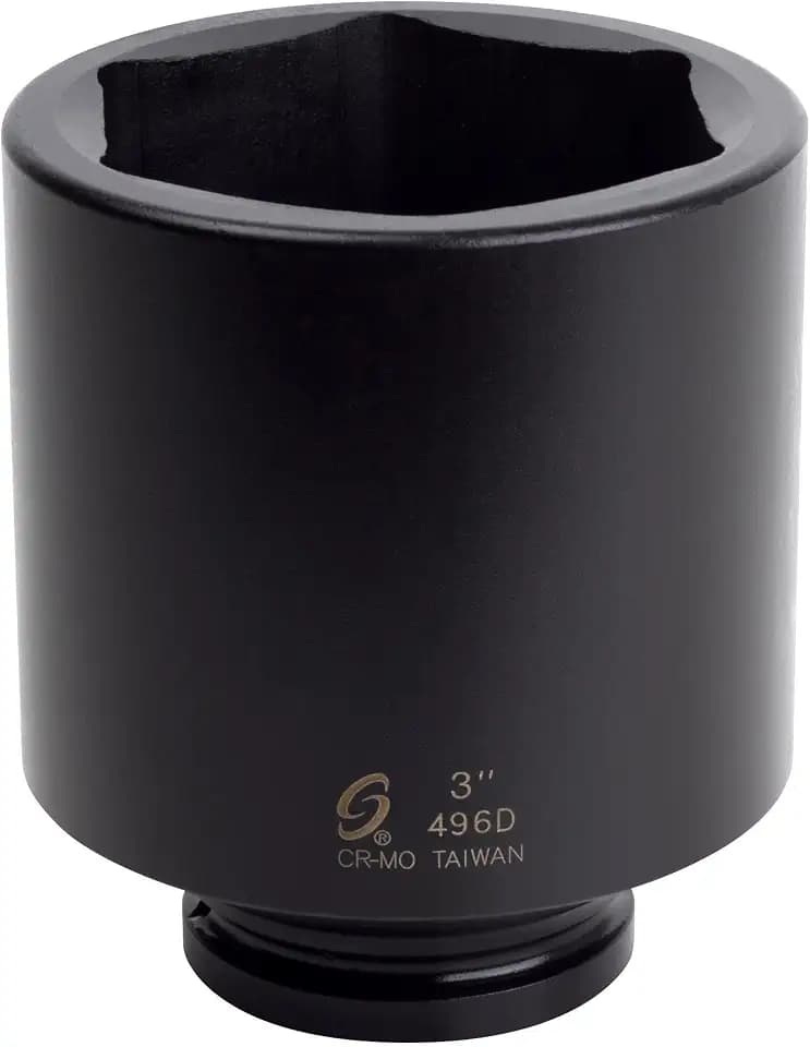 SUNEX Tools 3/4 in. Drive 3 in. 6-Point Deep Impact Socket, CR-MO Steel, Model 496D