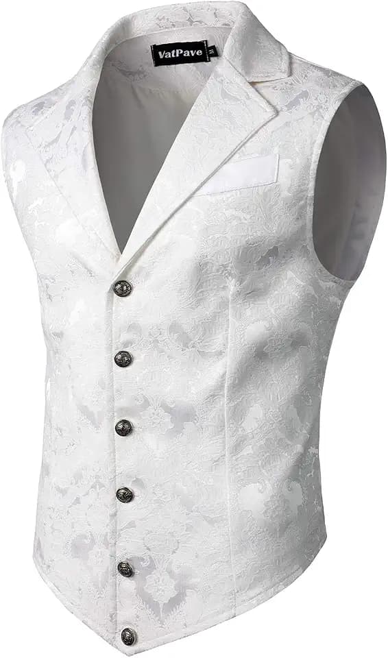 VATPAVE Herren Viktorianischer Anzug Weste Steampunk Gothic Weste