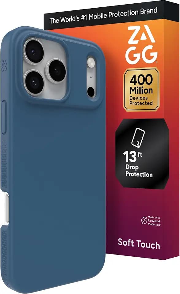 ZAGG Manhattan Snap Phone Case for iPhone 17 Pro Max - Blue Ocean Abyss, Drop Protection (13ft/4m), Soft-Touch Silicone, Slim & Lightweight, Smooth Surface & No-Slip Grip, MagSafe Compatible