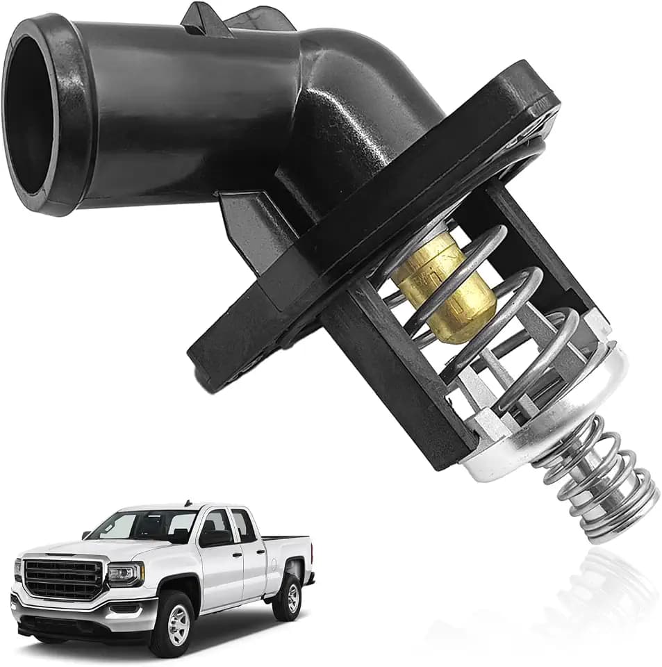 15-11125 Engine Coolant Thermostat Housing Assembly Compatible with 2014 2015 2016 2017 2018 2019 2020 Chevy Silverado, GMC Sierra 4.3 5.3 5.3L 6.2L Thermostat Housing Assembly