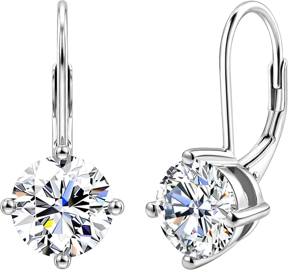 Moissanite Stud Earrings for Women, 925 Sterling Silver Earrings for Men