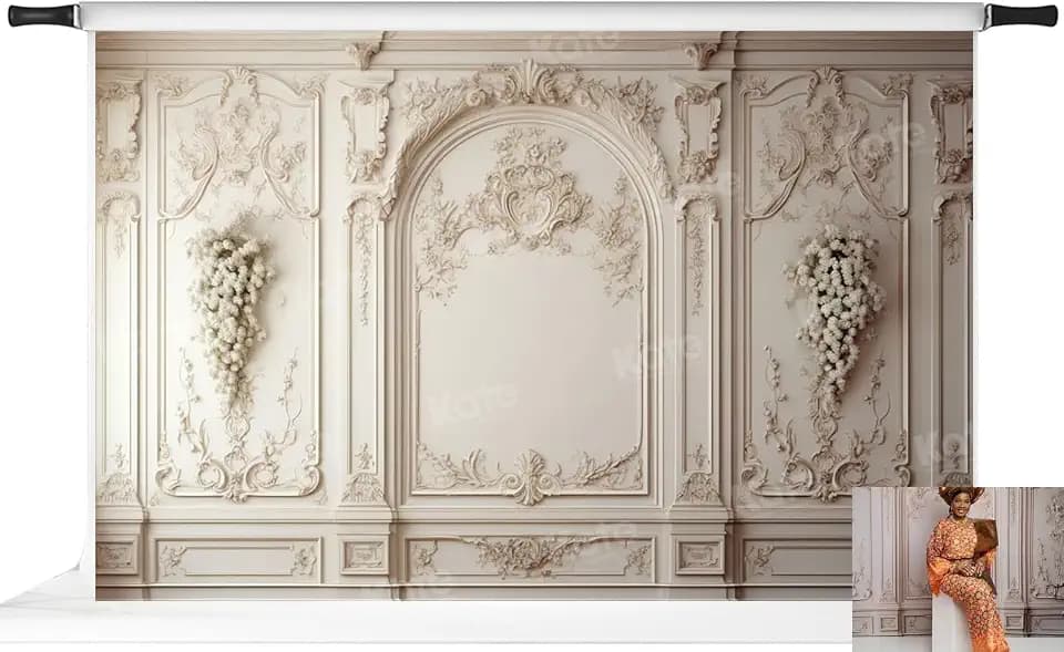 Kate Classic Interior Photography Backdrops Indoor Room White Blossoms Retro Portrait Wedding Photo Background, 10x6.5ft