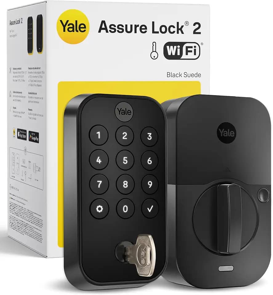Yale WiFi Smart Lock Deadbolt with Keypad, Keyless Entry, Black Suede