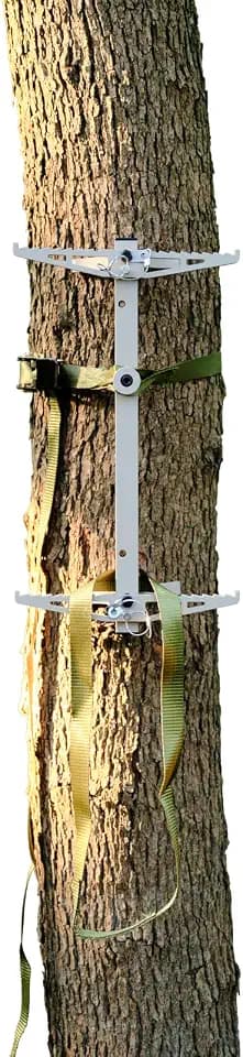 Climbing Sticks, 17” Lightweight Aluminium Hunting Climbing Sticks w/Silent Design, Tree Stand Sticks w/Pivoting V-Brackets & 20” Rope Aiders, Tree Steps for Deer Hunting Gear(1 Pc)