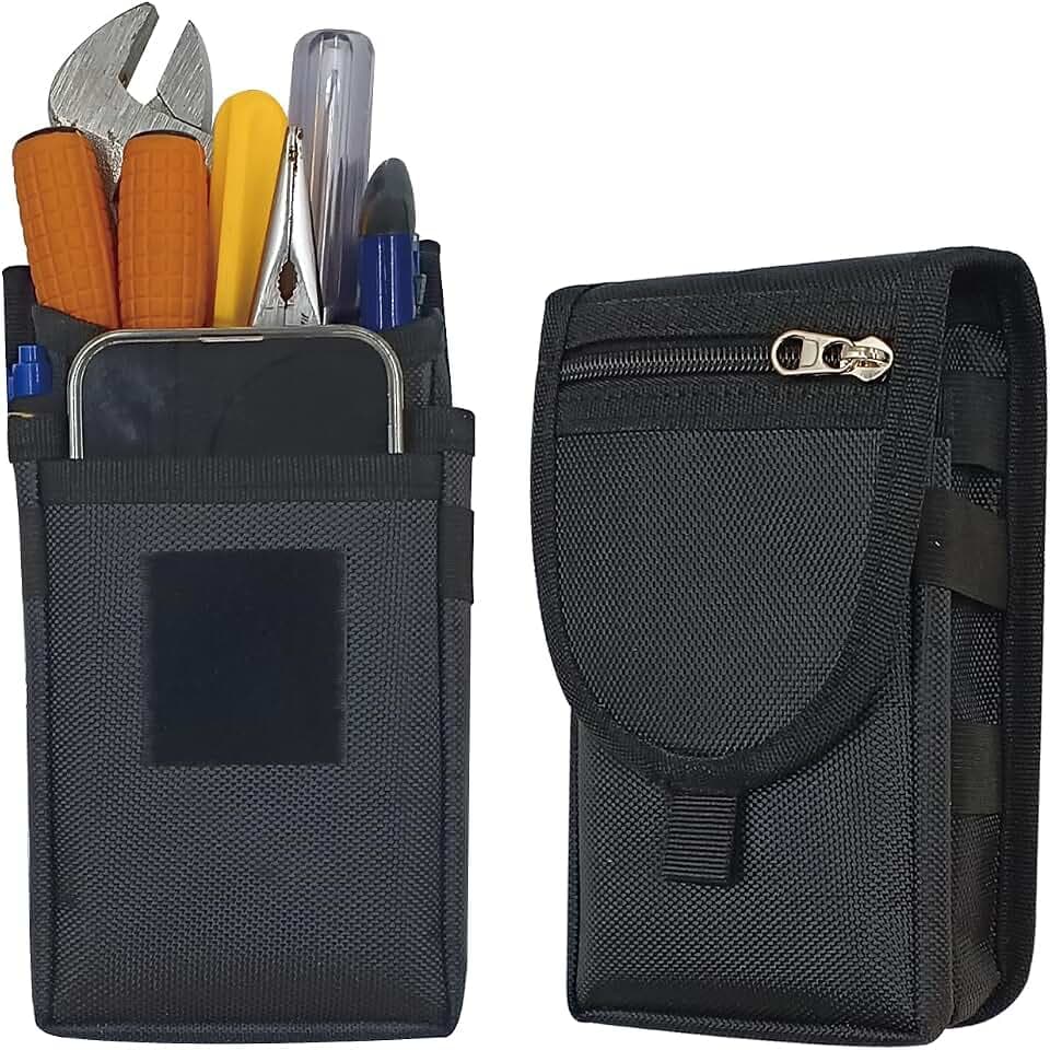 Cell Phone Holster for Men, Belt Clip Phone Holder, Large Tactical Phone Pouch for iPhone 16 Pro 15 Pro 16 15 14, for Galaxy S24,Heavy Duty Buckle Closure (XL)