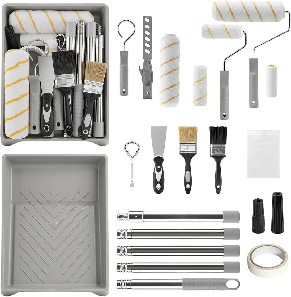 Graues Paint Tray Set, Paint Roller Set, Paint Roller 9 Inches, Small Paint Roller, Paint Roller Tray，4 Inch Paint Roller, Paint Roller Set, Paint Set for Home Painting, Paint Roller Sleeves