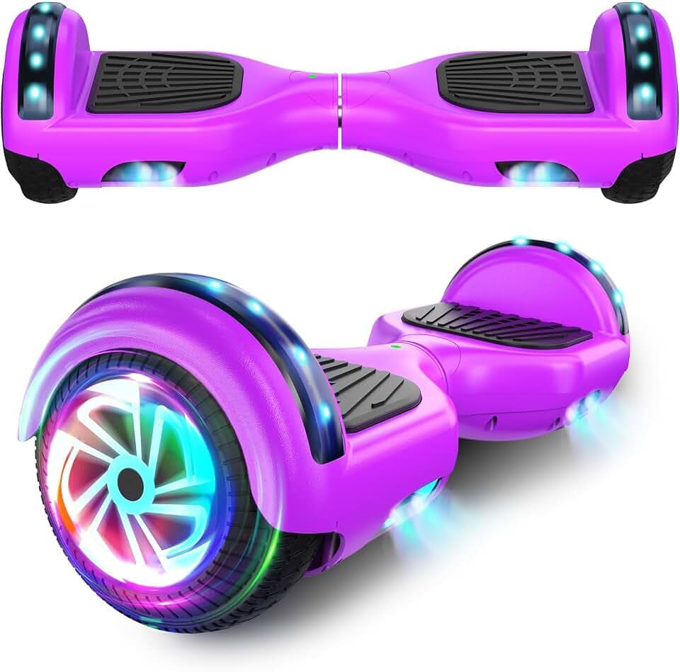 SISIGAD Hoverboard for Kids Age 6-12, with Built-in Bluetooth Speaker and 6.5" Colorful Lights Wheels, Safety Certified Self Balancing Scooter Gift for Kids