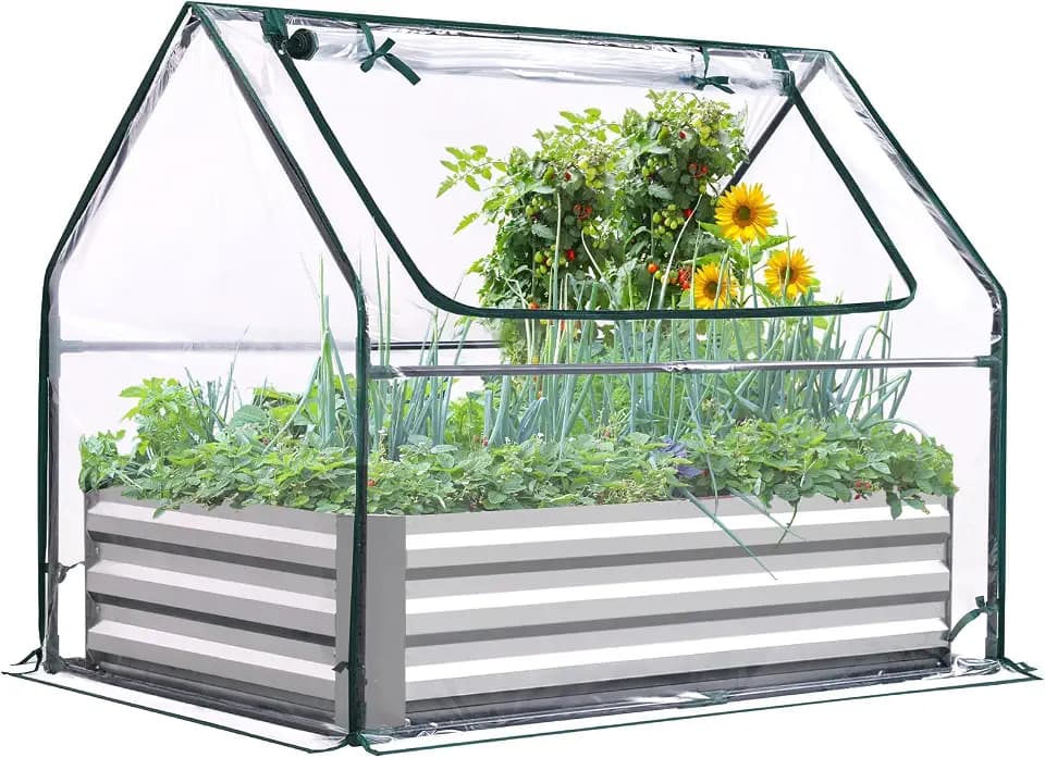 Quictent Raised Garden Bed with Cover 4x2.5x1 FT