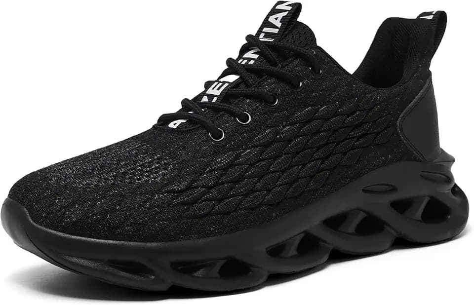 Men's Running Shoes Slip on Gym Walking Sneakers Shock Absorbing Non-Slip Workout for Daily Wear, Casual Tennis Cushioned Shoe Breathable Knit Lightweight