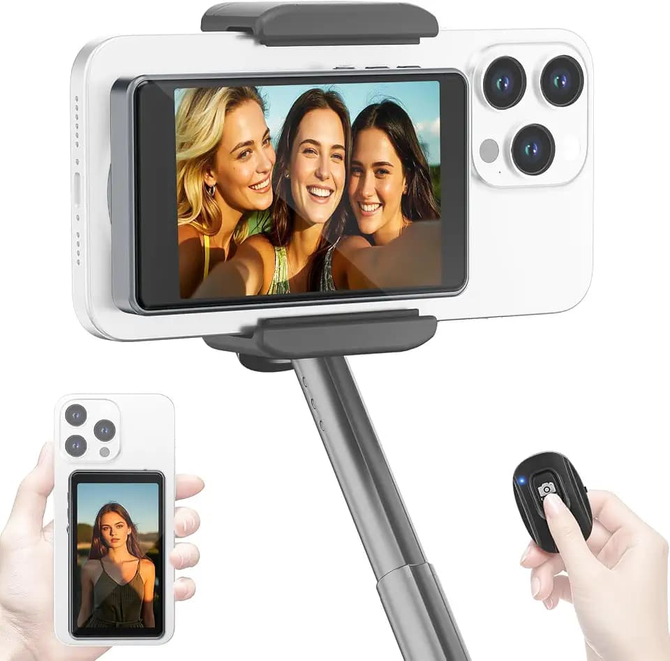Vlog Selfie Monitor Screen iPhone, Back Camera Monitor iPhone, Gray
