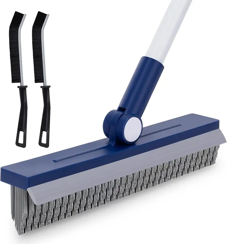 IVYROLL Grout Brush with Long Handle, V-Shaped Bristles, Tile Floor Cleaner