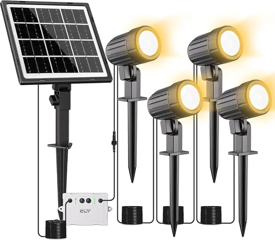 Cly 4-in-1 Solar Spot Lights Outdoor 2700K Solar Powered Landscape Lighting
