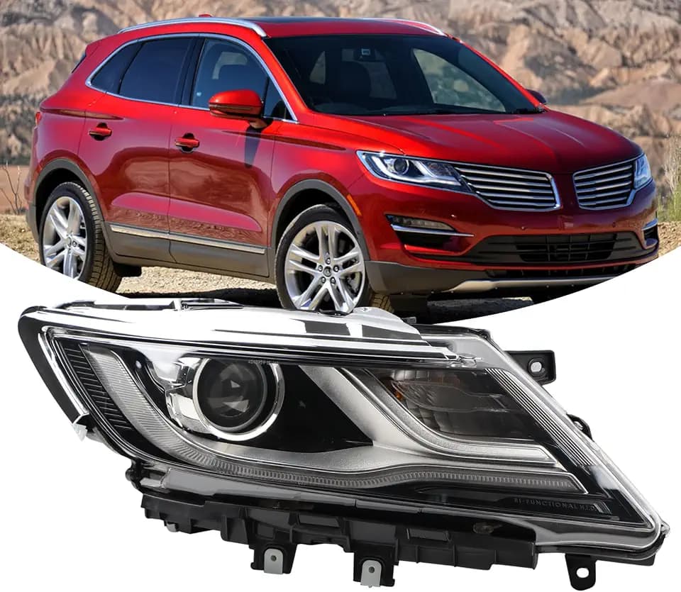 RH HID/Xenon LED DRL Projector Headlights Semi-Assembly Compatible With 2015-2019 Lincoln MKC Headlamp W/O Bulbs Right Passenger Side FO2519125 EJ7Z13008C