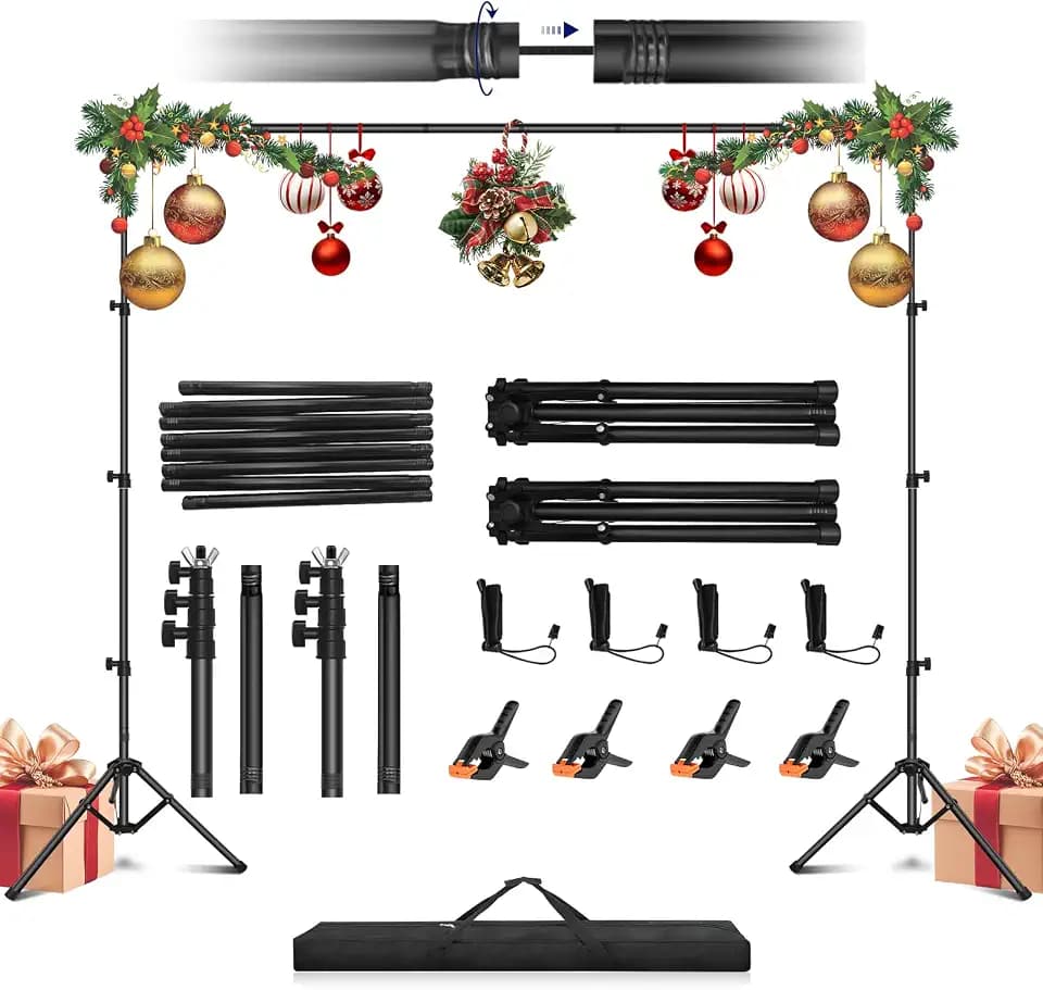 Jiang&Rong Portable Reverse-Folding Backdrop Stand Kit 10ft x 6.5ft(W x H)
