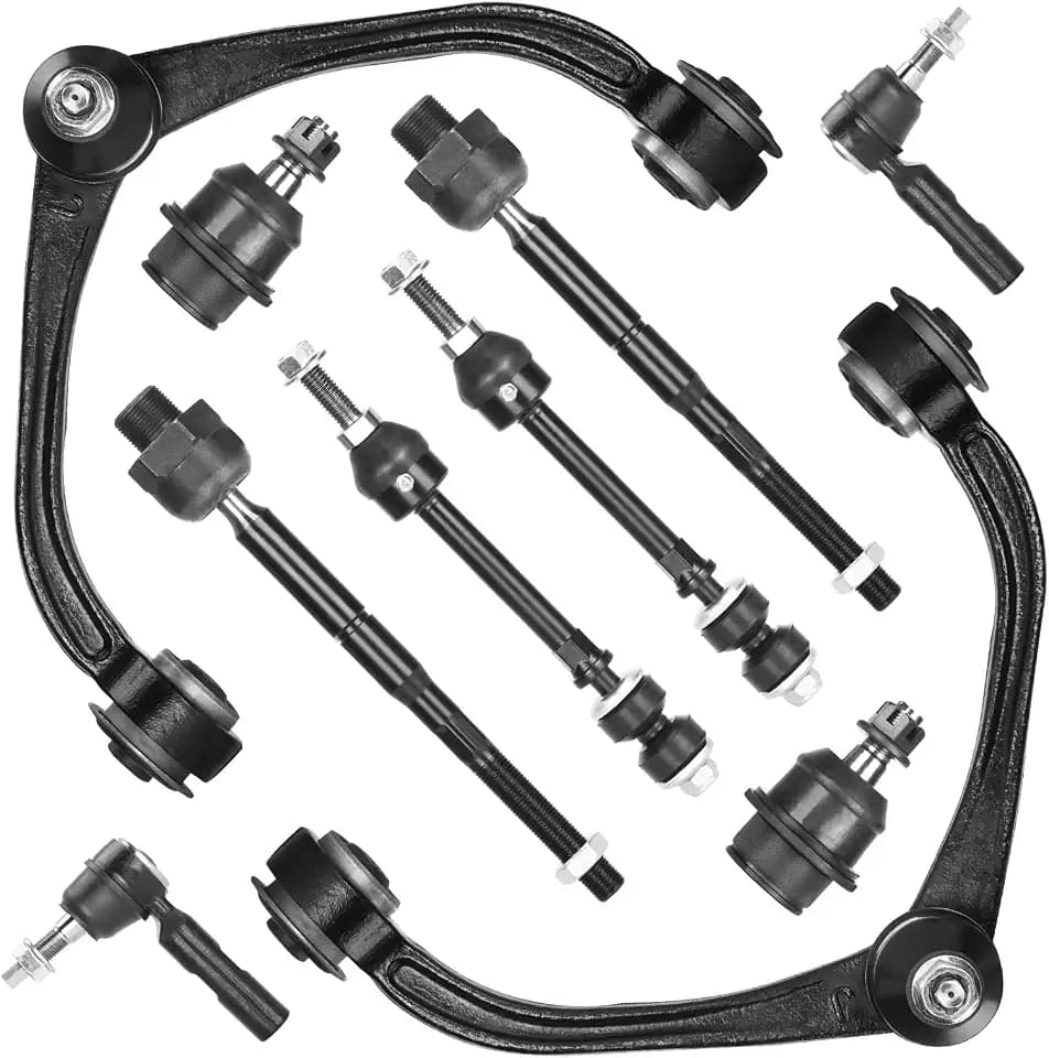 Front Upper Control Arms w/Ball Joints for Dodge Dakota 2005-2010, Ram Dakota 2011, Mitsubishi Raider 2006-2009, Sway Bars + Tie Rods, Suspension Rebuild end Kit K620006 K80605 K750263