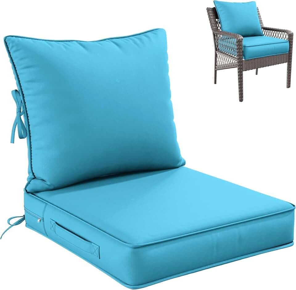 Outdoor Seat Chair Cushion Set of 1,22x24 Inch Waterproof Cushions