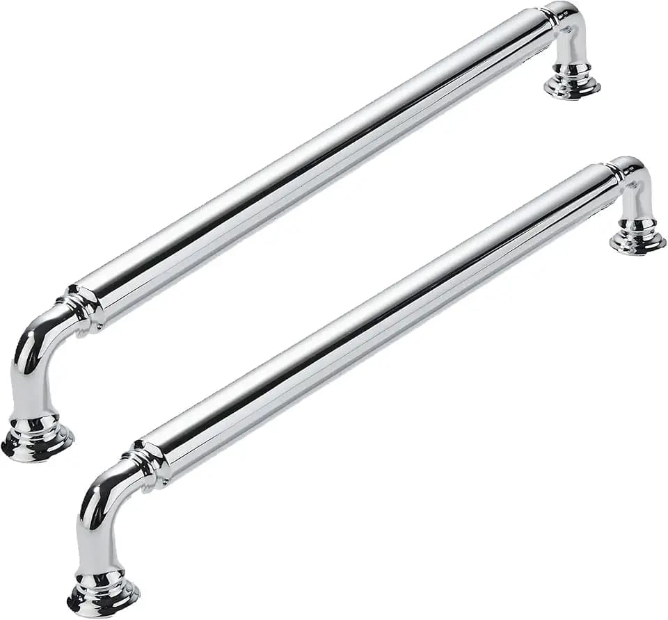 10 Pack 8 Inch Hole Center Vibrant Polished Chrome Cabinet pulls Heavy-Duty Solid Cabinet Handle Hardware Suitable for cabinets Dressers Kitchens and Bathroom cabinets.
