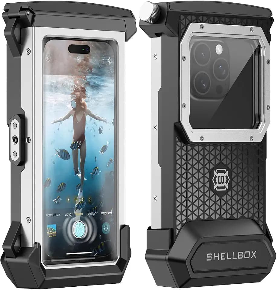 Underwater Phone Case for Snorkeling - Waterproof Touchscreen Diving Housing, Universal Underwater Phone Case for iPhone 16/15/14/13 Pro Max Samsung Galaxy S26/S25/S24 Ultra Up to 6.9'' (Black)