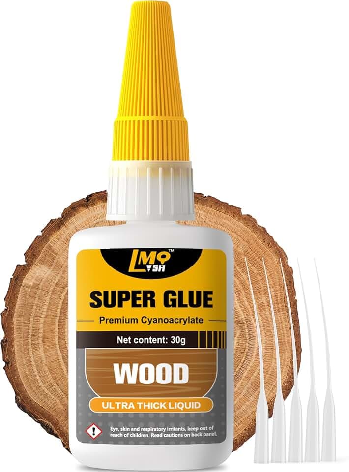 Wood Super Glue Liquid, Clear Instant CA Glue for Wood Furniture Heavy Duty