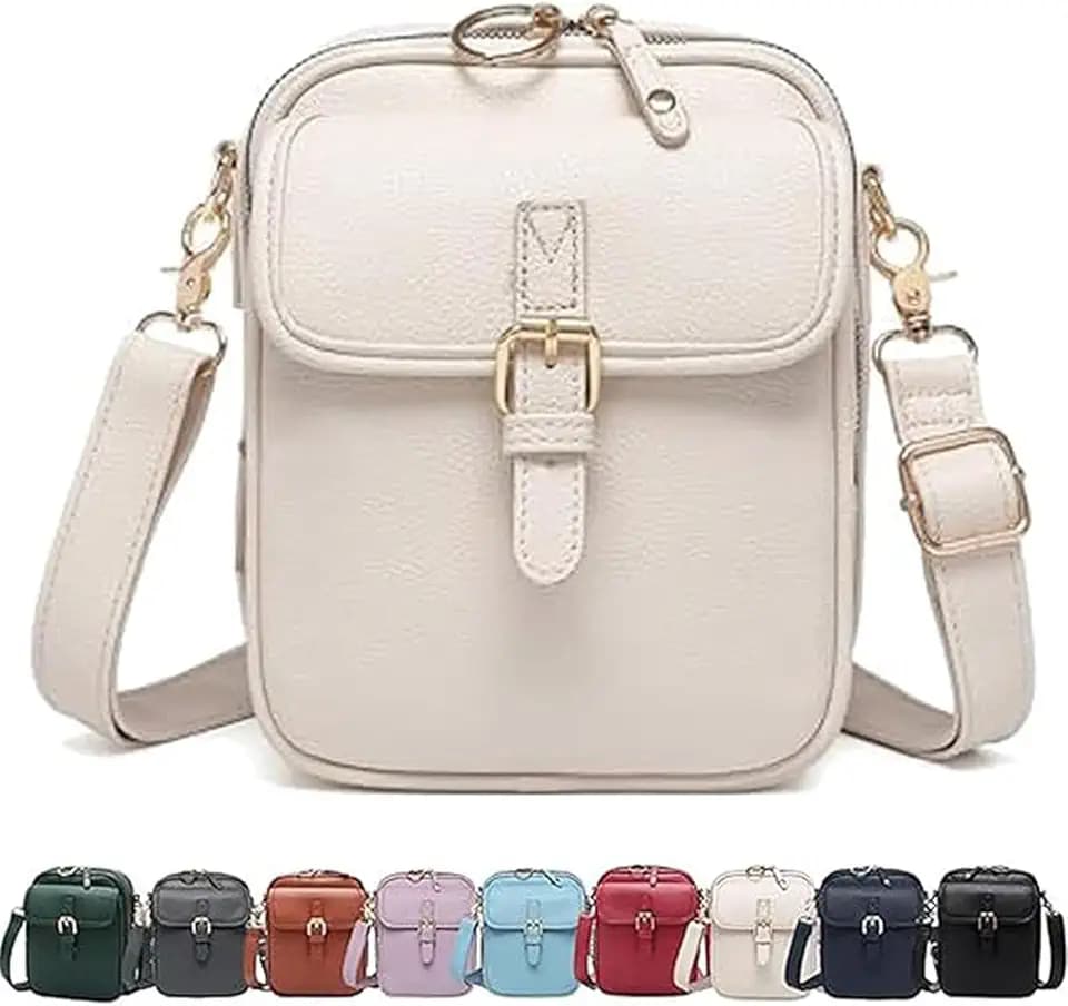Leather Crossbody Bag for Women,Anti-Theft Messenger Bag with Large Capacity,Built-in Purse Card Slots Shoulder Sling Bag