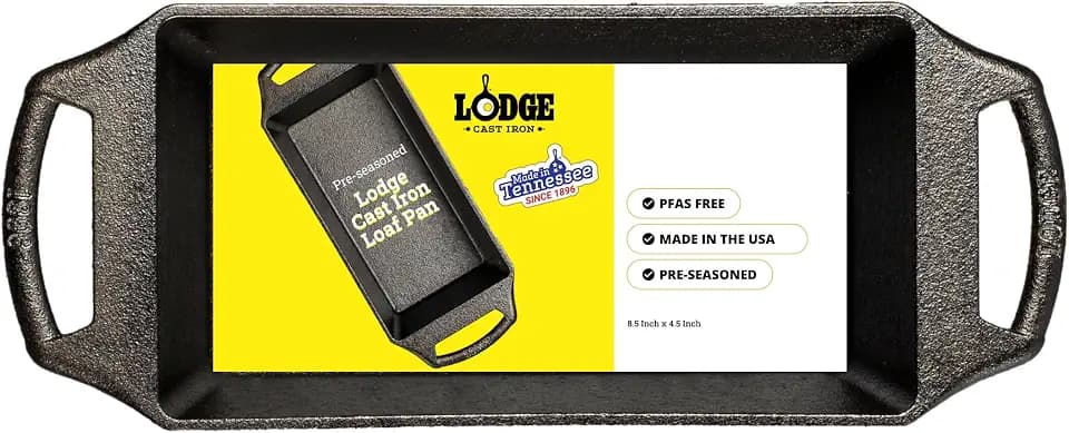 Lodge Pre-Seasoned Cast Iron Loaf Pan, PFAS-Free, 8.5 Inches