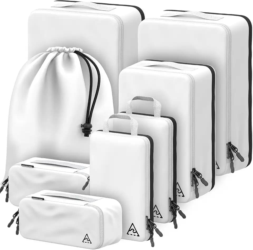 Deluxe Kompressions-Verpackungswürfel für Reisen, Platz maximieren im Gepäck, patentiertes HybridMax-Doppelkapazität-Design, komprimierbare Packwürfel für Reisen, groß, klein, mittel, 8er-Set/4er-Set