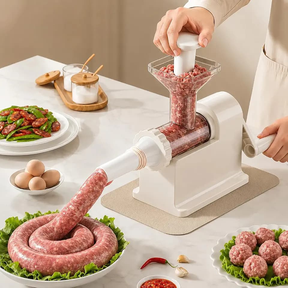 ORIXA Sausage Stuffer with 4 Size Options, Fast Filling, Homemade Sausage Maker for Home & Camping