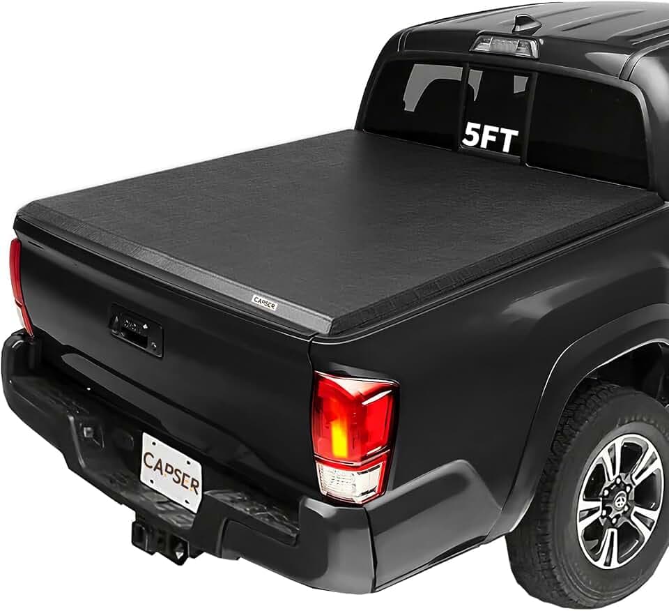 CAPSER Tacoma 5FT Soft Roll Up Tonneau Cover Compatible with 2016-2023 Toyota Tacoma (Excl. Trail) 60.5Inch Truck Bed