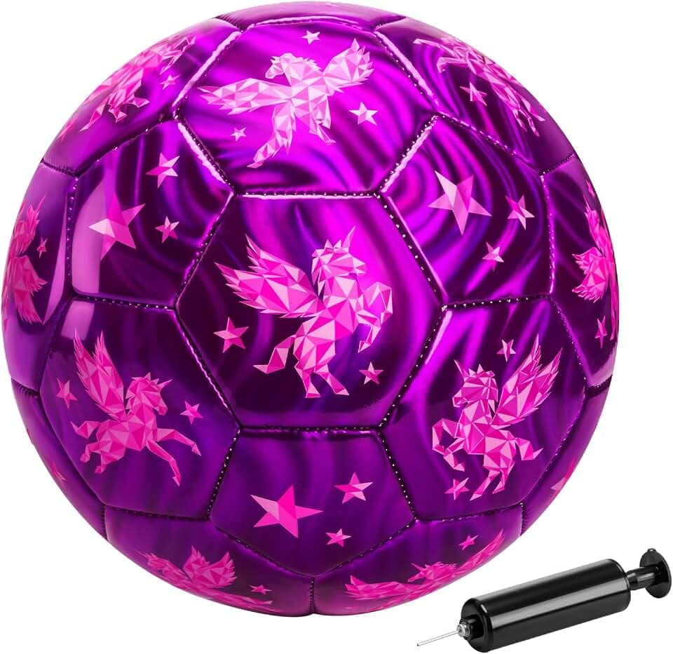 INPODAK Fußball für Kinder von 3 bis 12 Jahren Kinderfussball mit Pumpe | Kleinkind Fussball Kleiner Ball für Kinder Drinnen Draußen Garten Spielen Weihnachten Ostern Geschenke für Junge Mädchen