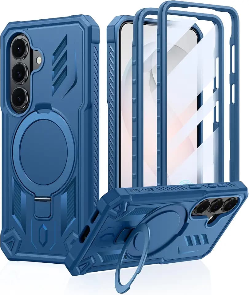 FNTCASE for Samsung Galaxy S26 Case with Magnetic Kickstand Blue