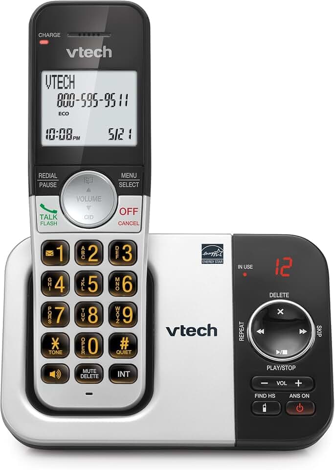VTech Cordless Home Phone with Answering Machine — Full-Duplex Speakerphone, Large Backlit Display, Big Buttons, Caller ID, Easy Setup | VG232
