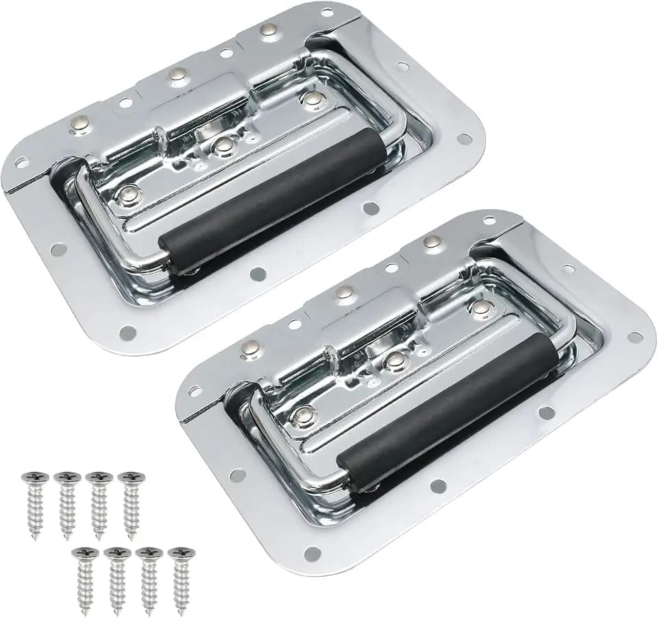 Bonsicoky 6.34" Recessed Spring Loaded Handle, Silver, 4 Pcs