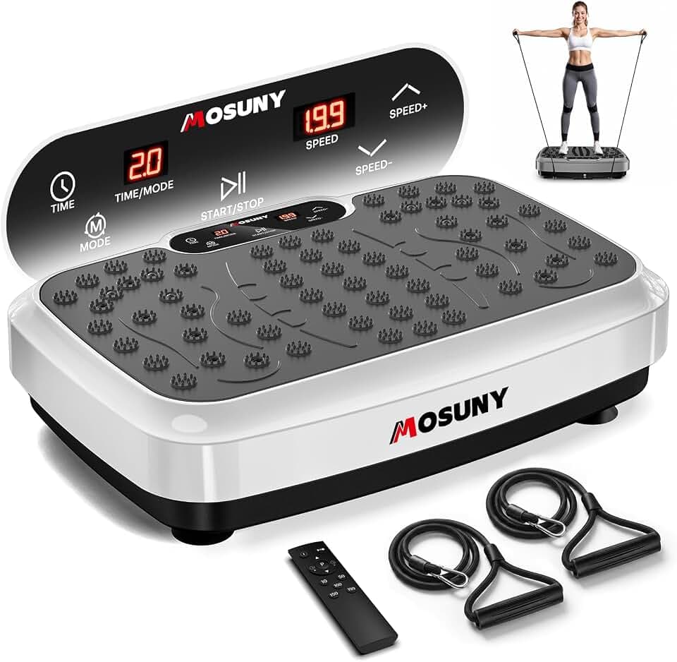 Vibration Plate Exercise Machine, 7 Modes Vibration Plate for Lymphatic Drainage & Weight Loss, Speaker with Music, Full Body Workout Shake Platform with 199 Speeds for Women Men, 450 Lbs Capacity